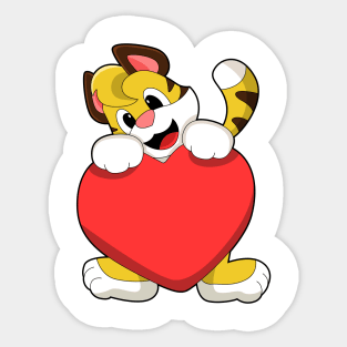 Tiger with Heart Sticker